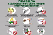 Памятка: правила безопасности при эксплуатации элктроприборов